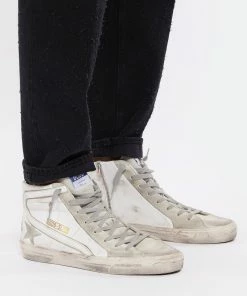 Golden Goose Baskets Homme Slide Cuir Suédé Blanc -Golden Goose-boutique golde look20220425 740