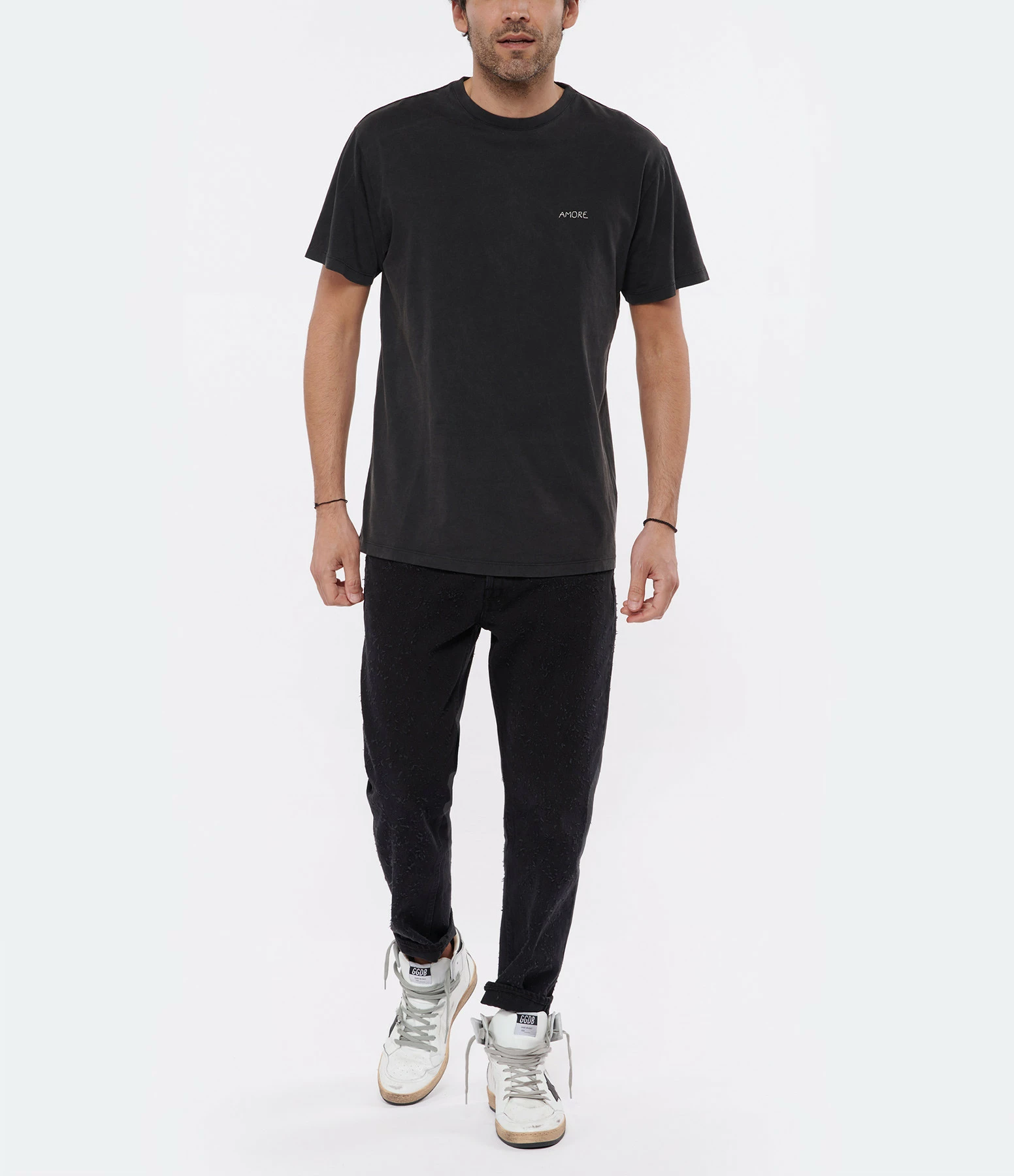 Golden Goose Baskets Homme Sky Star Sérigraphie Cuir Blanc 8 Golden Goose Baskets Homme Sky Star Sérigraphie Cuir Blanc – Image 6