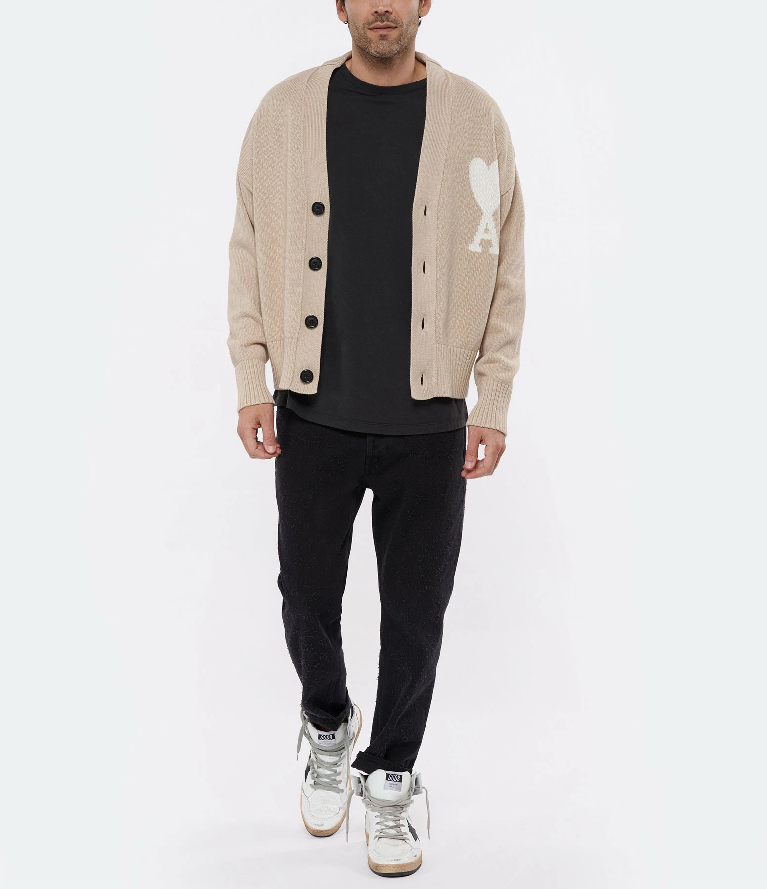 Golden Goose Baskets Homme Sky Star Sérigraphie Cuir Blanc 9 Golden Goose Baskets Homme Sky Star Sérigraphie Cuir Blanc – Image 7