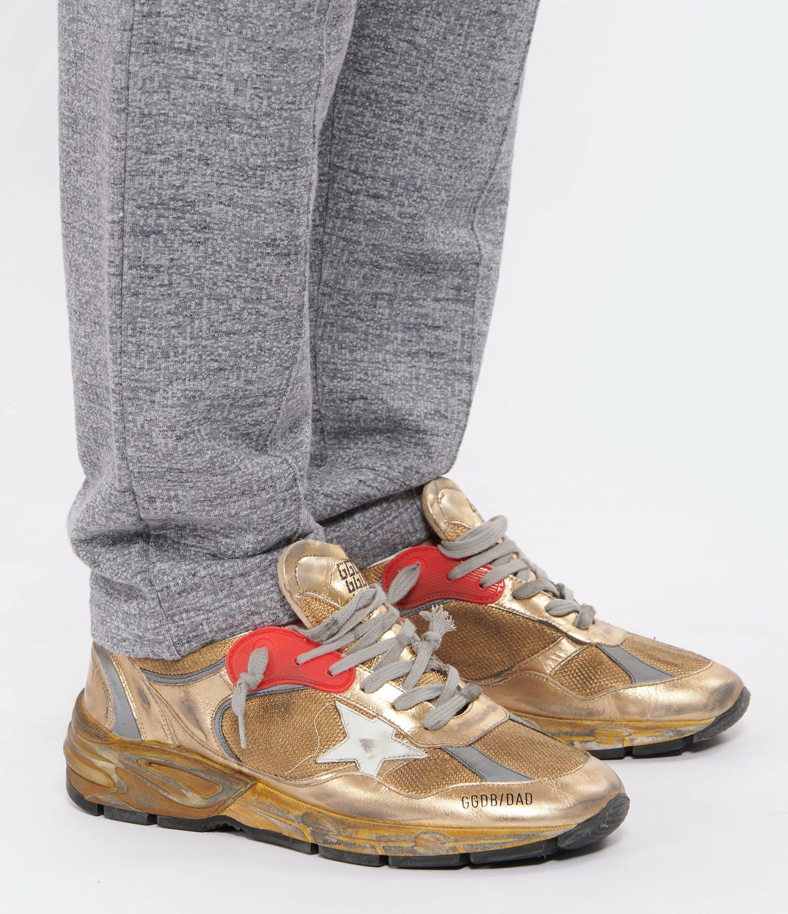Golden Goose Baskets Homme Running Dad Cuir Rouge Doré 7 Golden Goose Baskets Homme Running Dad Cuir Rouge Doré – Image 5