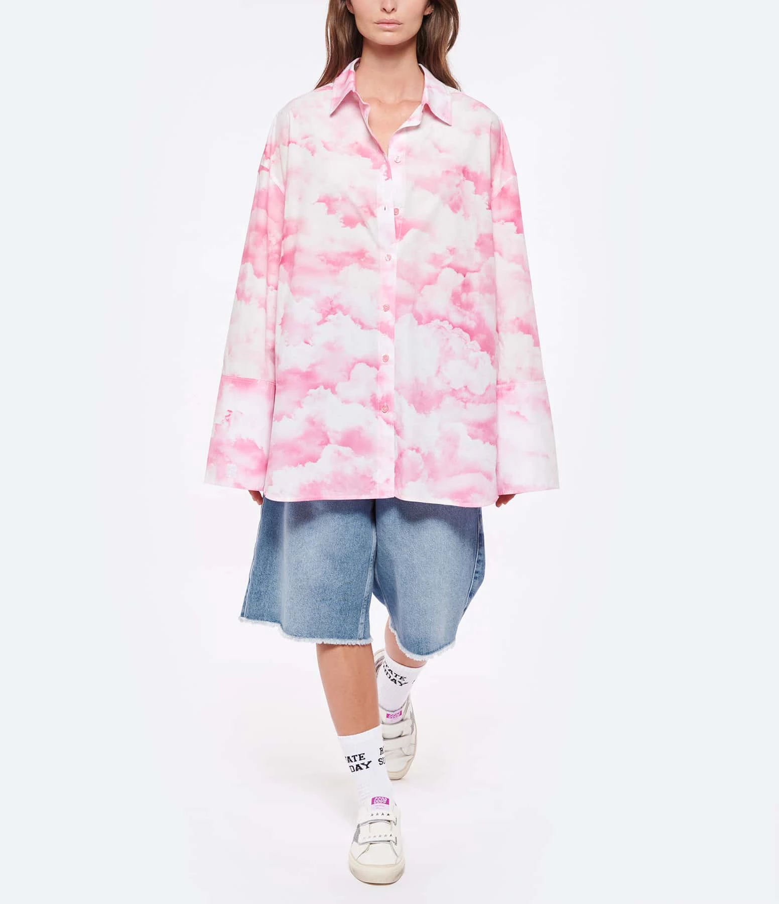 Golden Goose Baskets May School Cuir Blanc Argenté Gris 8 Golden Goose Baskets May School Cuir Blanc Argenté Gris – Image 6