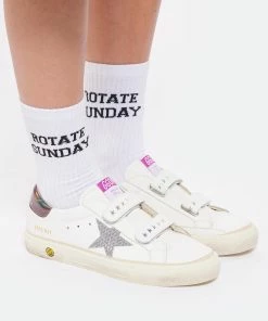 Golden Goose Baskets May School Cuir Blanc Argenté Gris 12 Golden Goose Baskets May School Cuir Blanc Argenté Gris -Golden Goose-boutique golde look20220518 114