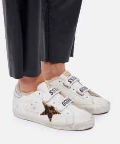 Golden Goose Baskets Old School Mouton Cuir Blanc Léopard -Golden Goose-boutique golde look20220607 128