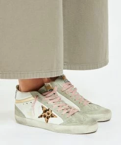 Golden Goose Baskets Mid Star Cuir Blanc Léopard -Golden Goose-boutique golde look20220608 13