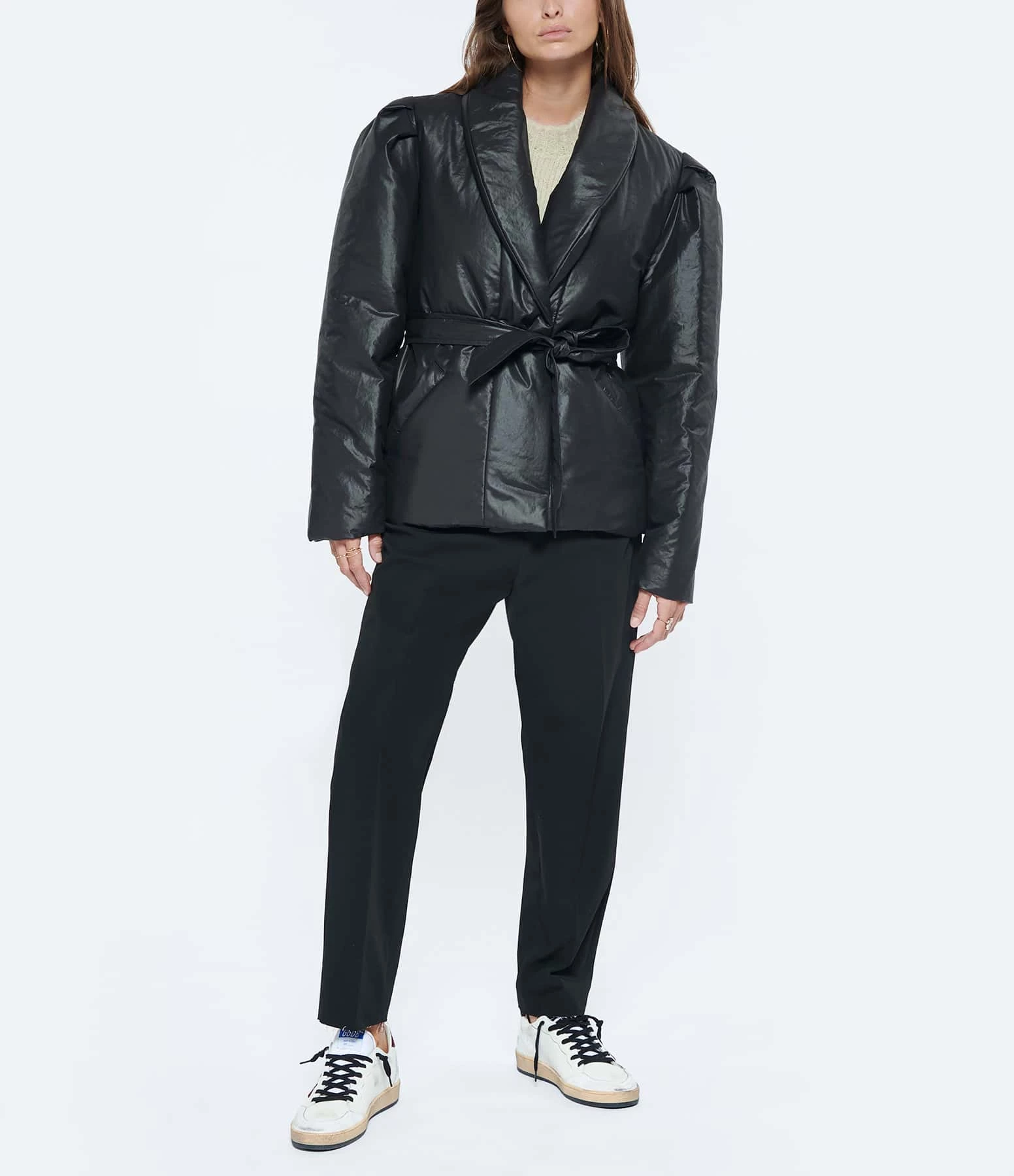 Golden Goose Baskets Ball Star Glitter Cuir Blanc Bordeaux 8 Golden Goose Baskets Ball Star Glitter Cuir Blanc Bordeaux – Image 6