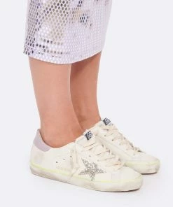 Golden Goose Baskets Superstar Cuir Blanc Platinum Lilas -Golden Goose-boutique golde look20220726 615