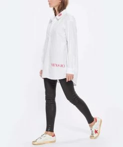 Golden Goose Baskets Old School Cuir Blanc Rouge Irisé -Golden Goose-boutique golde look20220906 226