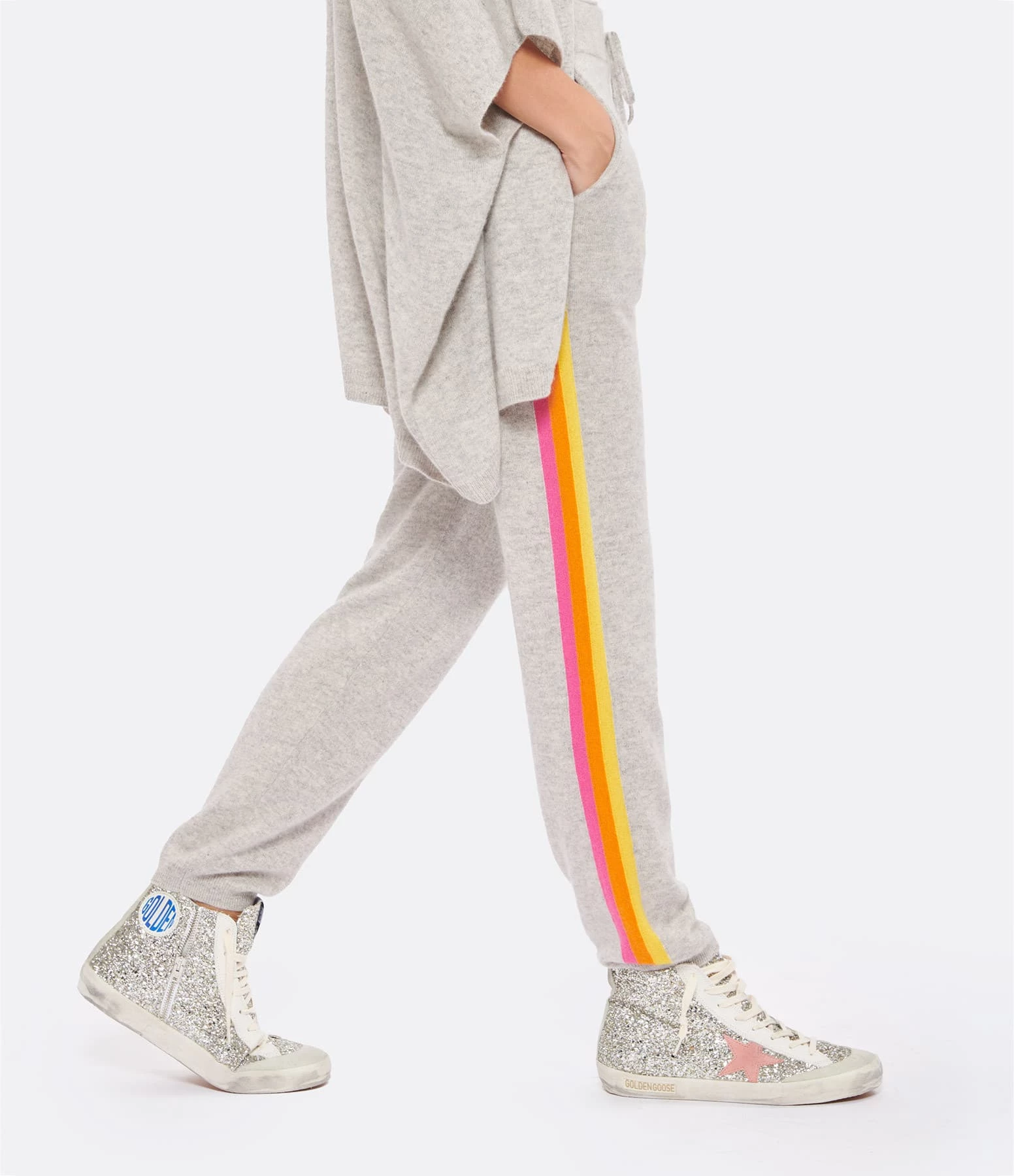 Golden Goose Baskets Francy Glitter Cuir Argenté Rose Foncé 7 Golden Goose Baskets Francy Glitter Cuir Argenté Rose Foncé – Image 5