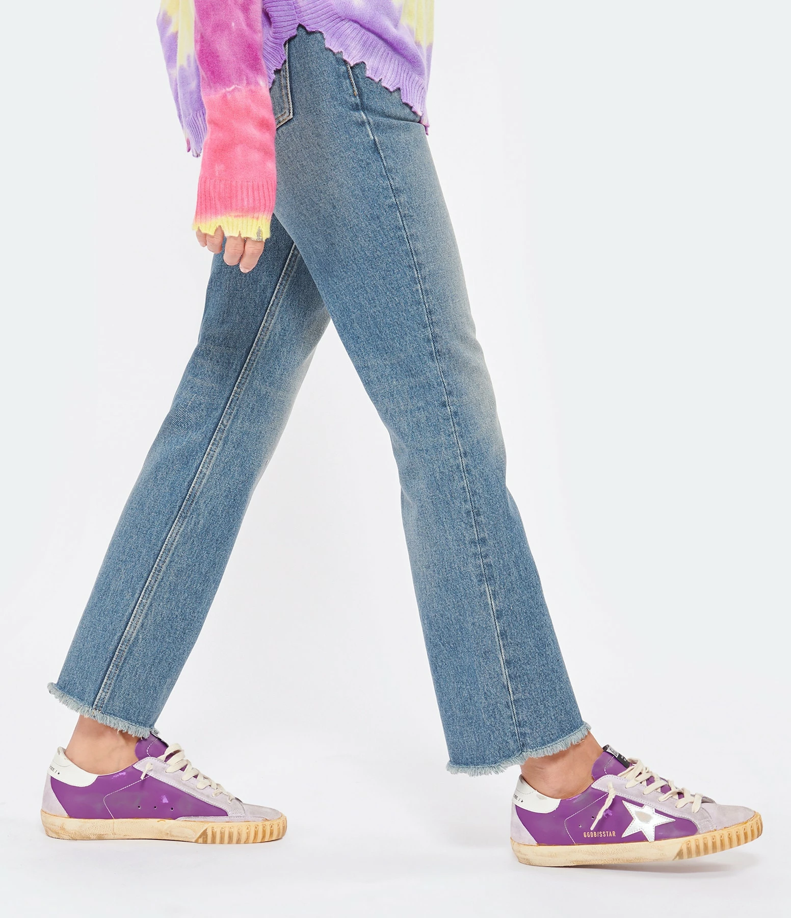 Golden Goose Baskets Superstar Cuir Violet Iris Argenté Blanc 7 Golden Goose Baskets Superstar Cuir Violet Iris Argenté Blanc – Image 5