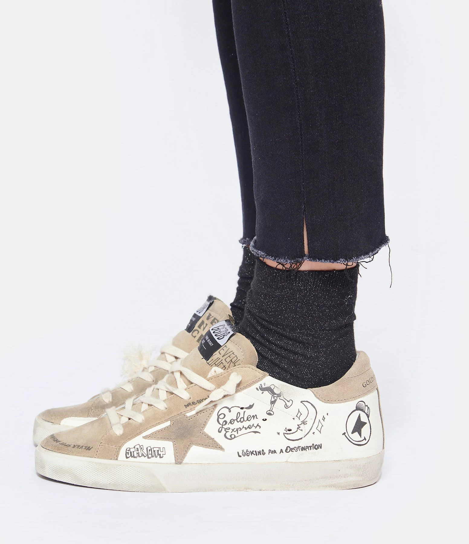 Golden Goose Baskets Superstar Sérigraphié Cuir Blanc Taupe 9 Golden Goose Baskets Superstar Sérigraphié Cuir Blanc Taupe – Image 7