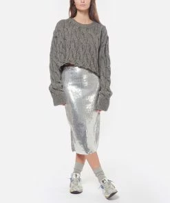 Golden Goose Baskets Running Dad Star Cuir Argenté Bleu -Golden Goose-boutique golde look20221110 86