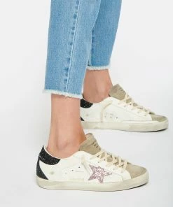 Golden Goose Baskets Superstar Cuir Crème Mauve Noir -Golden Goose-boutique golde look20221129 62