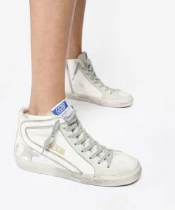 Golden Goose Baskets Slide Cuir Suédé Ice Blanc -Golden Goose-boutique golde look20221214 229