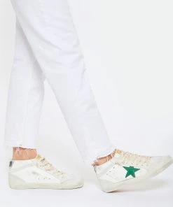 Golden Goose Baskets Mid Star Cuir Crème Vert Argenté -Golden Goose-boutique golde look20230104 159