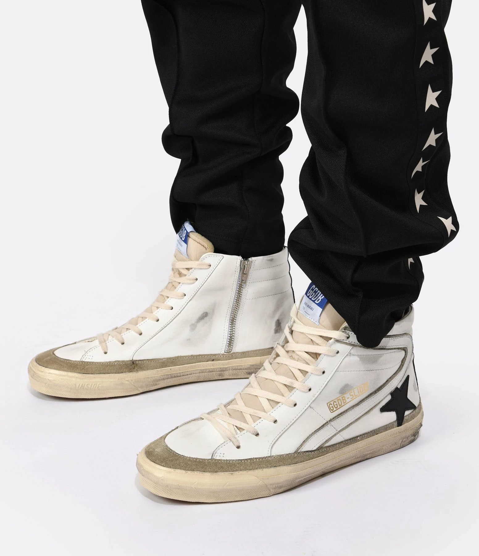 Golden Goose Baskets Homme Slide Cuir Blanc Noir 7 Golden Goose Baskets Homme Slide Cuir Blanc Noir – Image 5