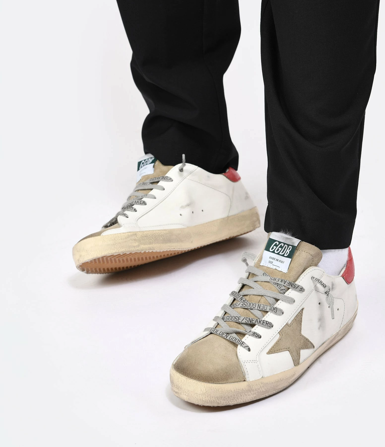 Golden Goose Baskets Homme Superstar Cuir Blanc Taupe Rouge 7 Golden Goose Baskets Homme Superstar Cuir Blanc Taupe Rouge – Image 5