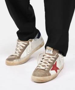 Golden Goose Baskets Homme Superstar Cuir Blanc Rouge Tabac -Golden Goose-boutique golde look20230116 288