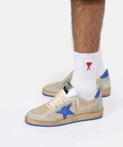Golden Goose Baskets Homme Ball Star Cuir Gris Bleu -Golden Goose-boutique golde look20230116 354