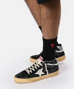 Golden Goose Baskets Homme Mid Star Cuir Noir Blanc -Golden Goose-boutique golde look20230116 66