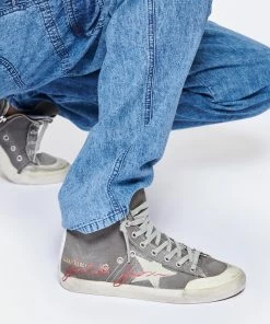 Golden Goose Baskets Francy Cuir Gris Charbon Gris Rouge -Golden Goose-boutique golde look20230207 95