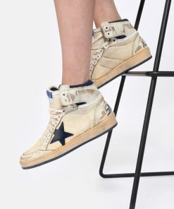 Golden Goose Baskets Sky Star Cuir Blanc Bleu Foncé -Golden Goose-boutique golde look20230222 185