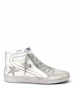 Golden Goose Baskets Homme Slide Cuir Suédé Blanc
