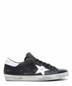 Golden Goose Baskets Superstar Cuir Noir Blanc