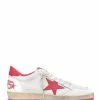 Golden Goose Baskets Homme Ball Star Cuir Blanc Rouge