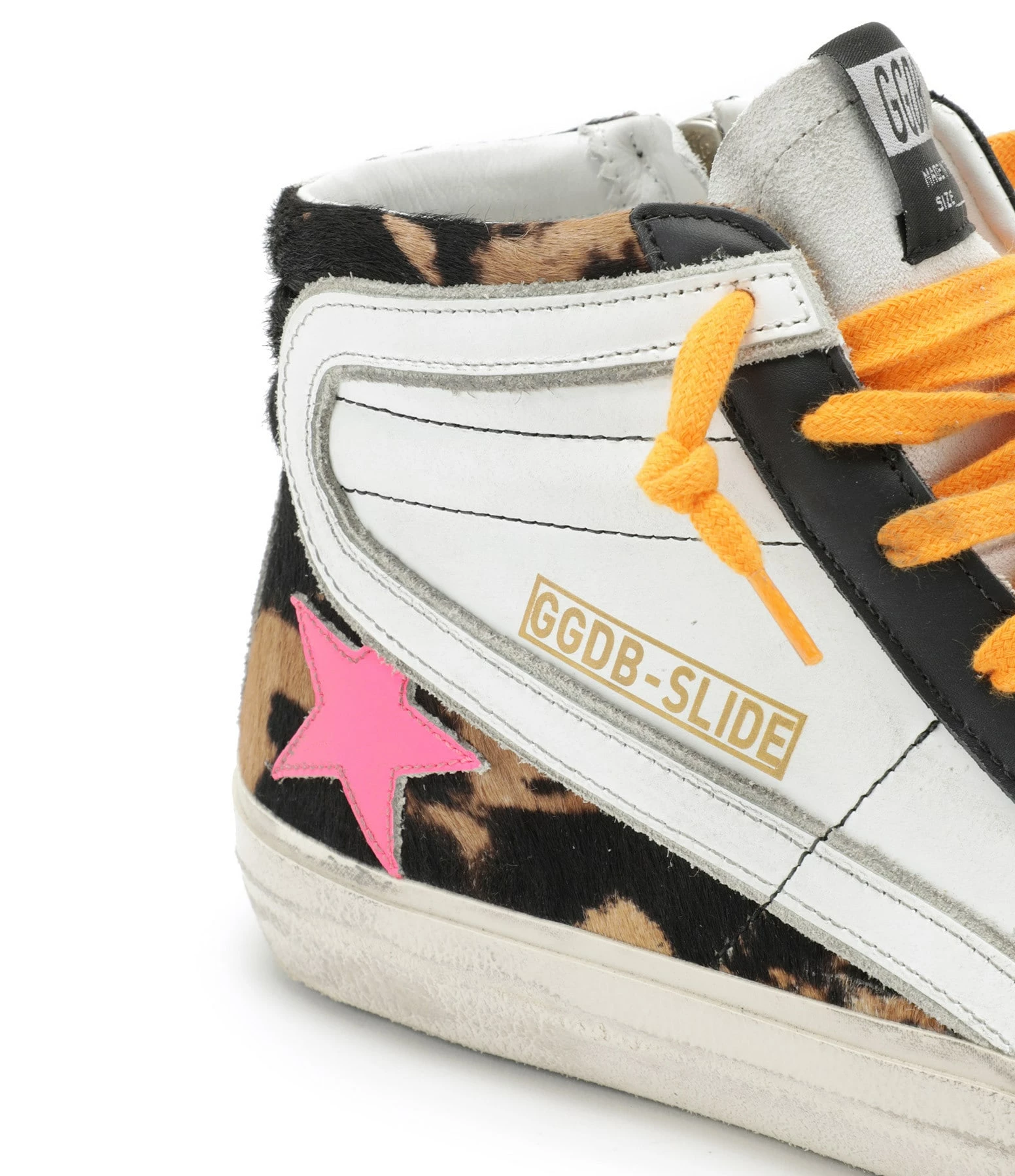 Golden Goose Baskets Homme Slide Cuir Horsy Léopard Fushia Orange 6 Golden Goose Baskets Homme Slide Cuir Horsy Léopard Fushia Orange – Image 4