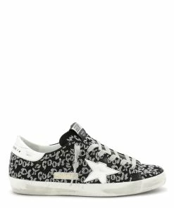 Golden Goose Baskets Superstar Imprimé Cuir Suédé Noir