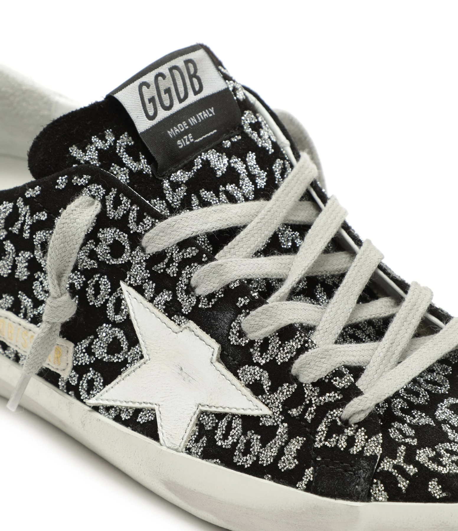 Golden Goose Baskets Superstar Imprimé Cuir Suédé Noir 6 Golden Goose Baskets Superstar Imprimé Cuir Suédé Noir – Image 4