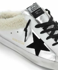 Golden Goose Baskets Superstar Sabot Cuir Argenté -Golden Goose-boutique golde30467 pck20201230 4