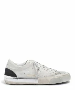 Golden Goose Baskets Homme Superstar Cuir Suédé Signature Blanc Argenté