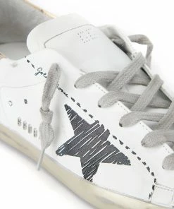 Golden Goose Baskets Superstar Sérigraphié Cuir Blanc Doré -Golden Goose-boutique golde33514 pck20210607 4