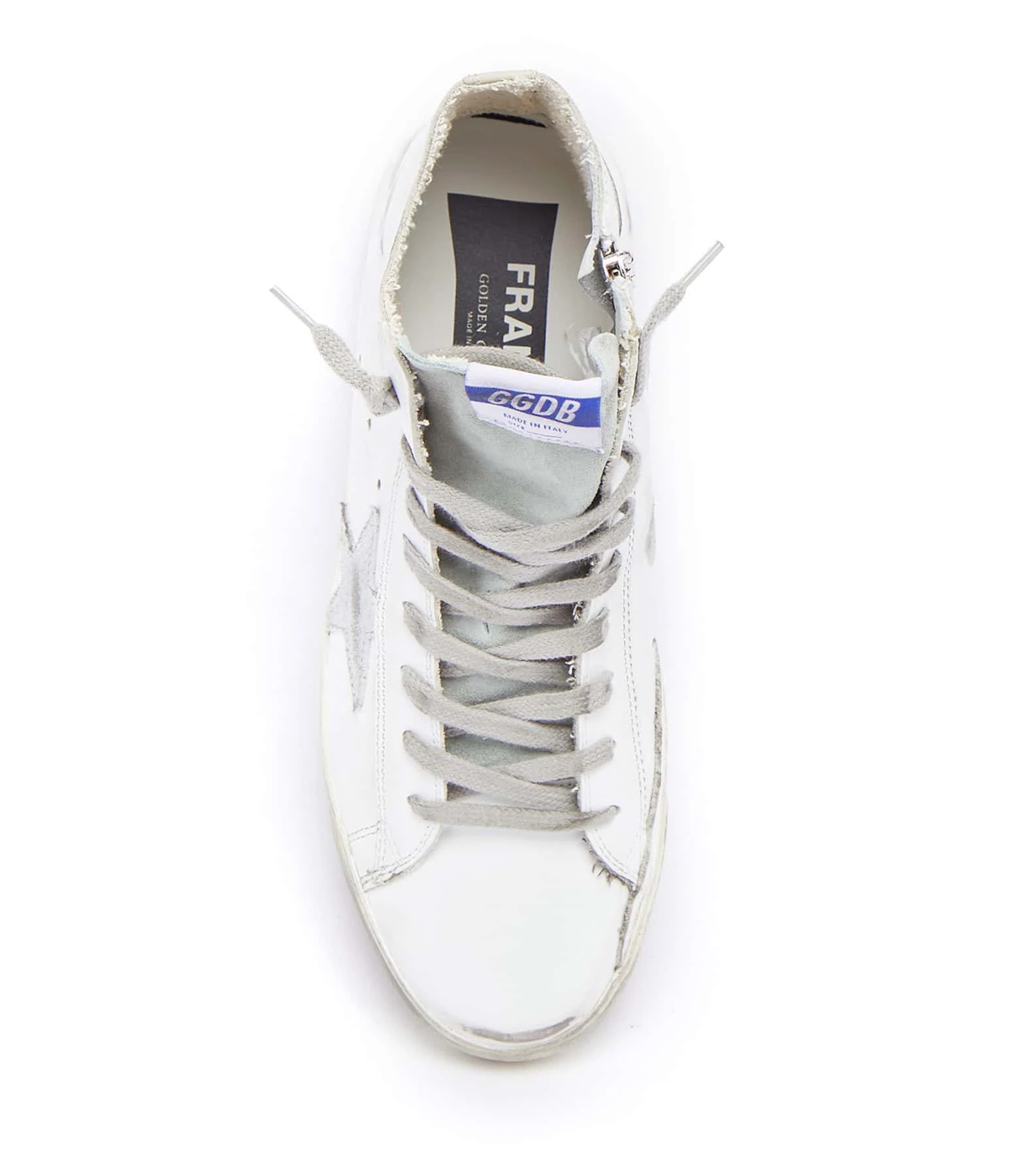 Golden Goose Baskets Homme Francy Cuir Blanc Argenté 4 Golden Goose Baskets Homme Francy Cuir Blanc Argenté – Image 2