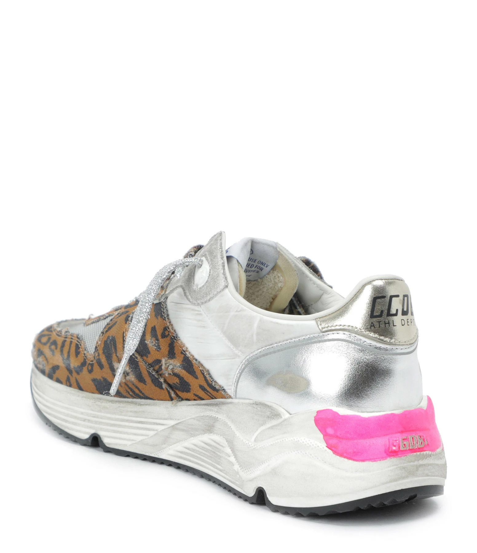 Golden Goose Baskets Running Cuir Léopard Argenté 5 Golden Goose Baskets Running Cuir Léopard Argenté – Image 3