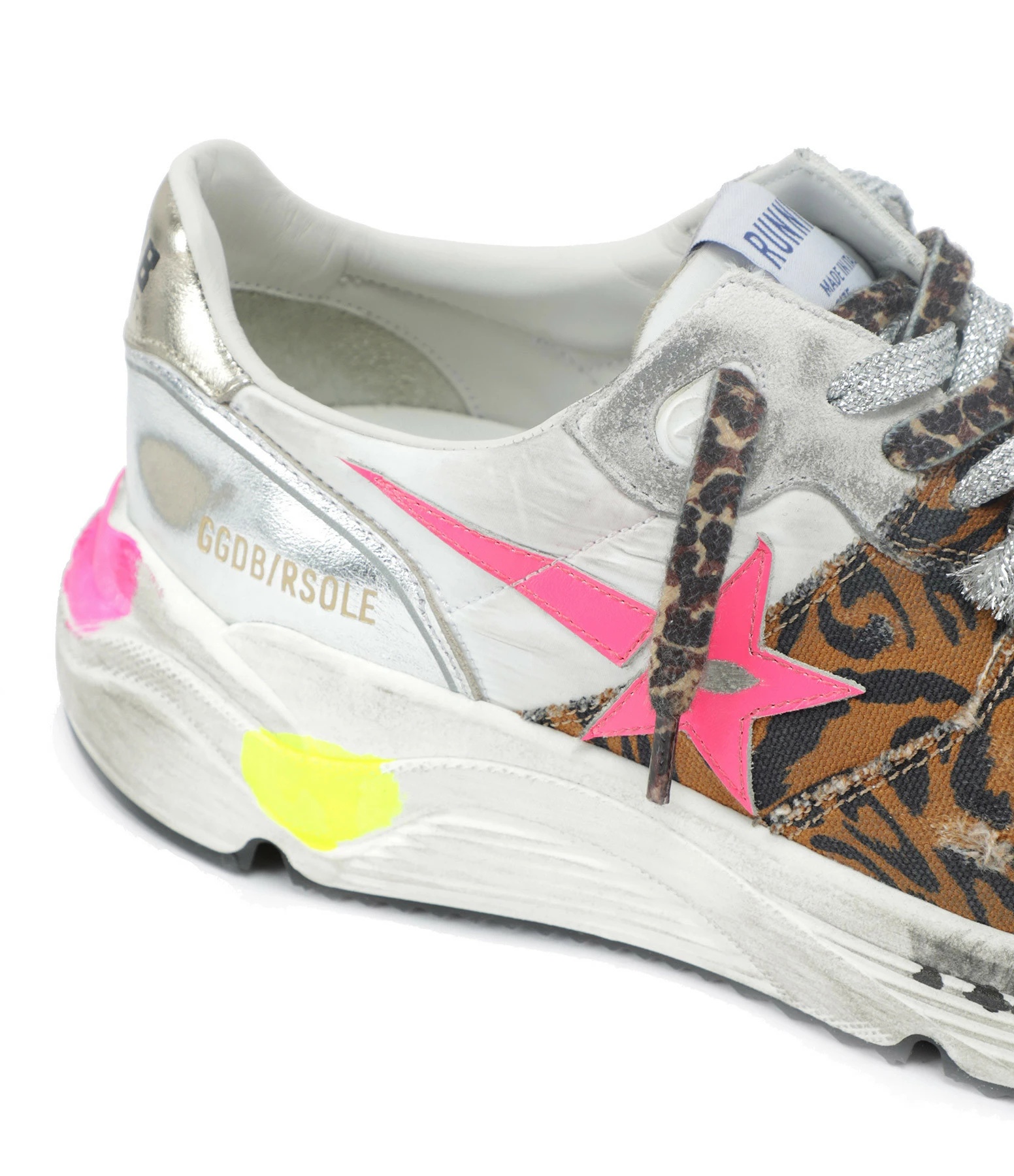 Golden Goose Baskets Running Cuir Léopard Argenté 6 Golden Goose Baskets Running Cuir Léopard Argenté – Image 4