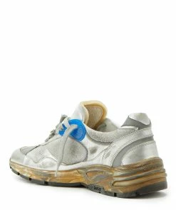 Golden Goose Baskets Running Dad Star Cuir Argenté Bleu -Golden Goose-boutique golde33544 pck20210614 3