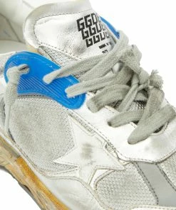 Golden Goose Baskets Running Dad Star Cuir Argenté Bleu -Golden Goose-boutique golde33544 pck20210614 4