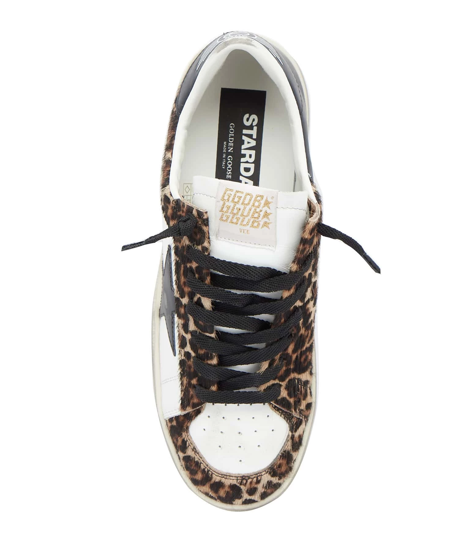 Golden Goose Baskets Stardan Cuir Blanc Léopard 4 Golden Goose Baskets Stardan Cuir Blanc Léopard – Image 2