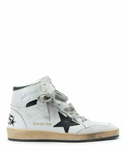 Golden Goose Baskets Sky Star Sérigraphie Cuir Blanc
