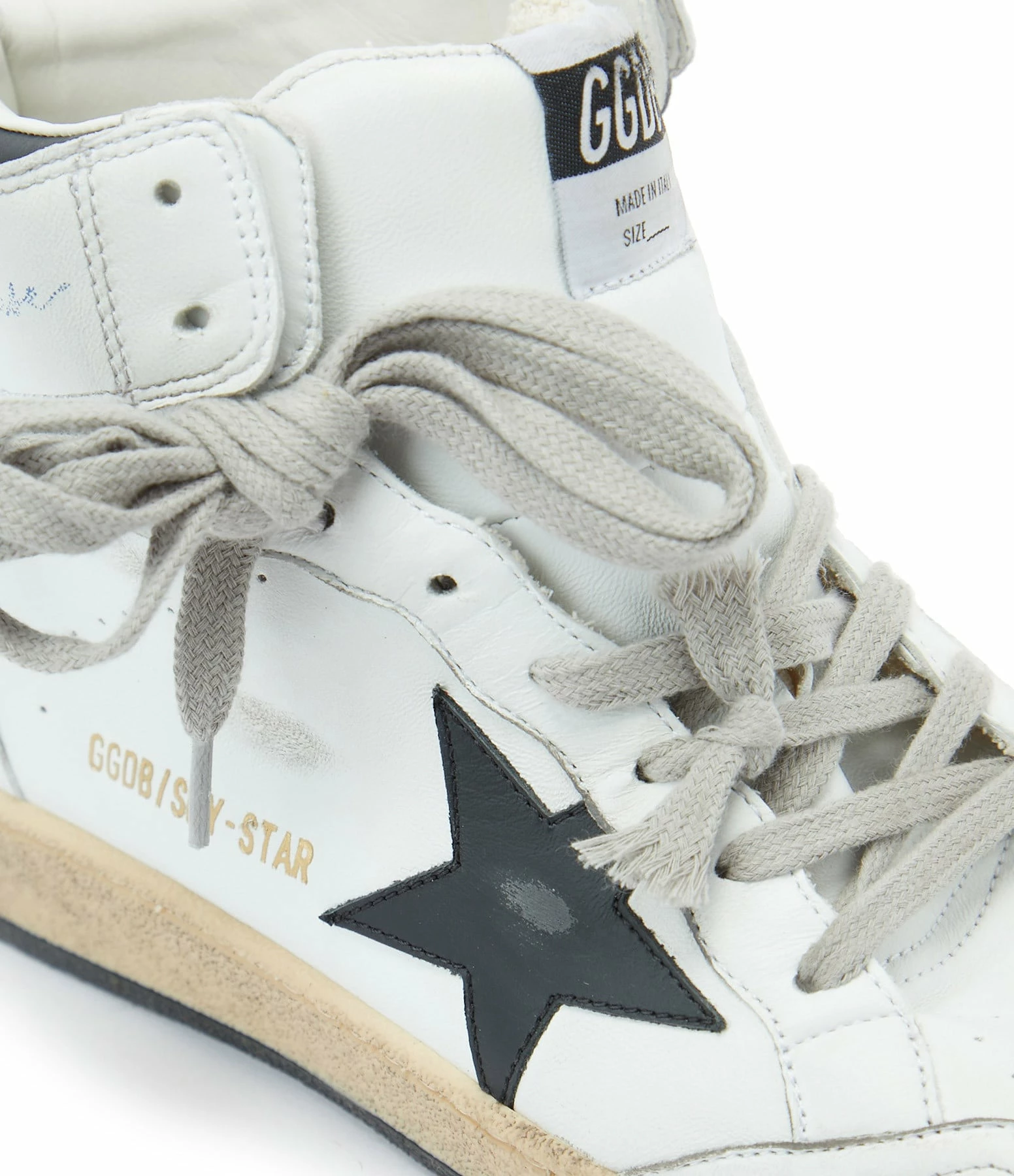 Golden Goose Baskets Sky Star Sérigraphie Cuir Blanc 6 Golden Goose Baskets Sky Star Sérigraphie Cuir Blanc – Image 4