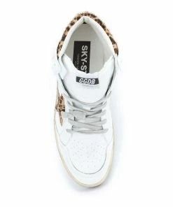 Golden Goose Baskets Sky Star Sérigraphie Cuir Blanc Léopard -Golden Goose-boutique golde33557 pck20210805 2
