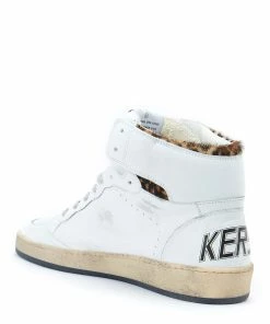 Golden Goose Baskets Sky Star Sérigraphie Cuir Blanc Léopard -Golden Goose-boutique golde33557 pck20210805 3