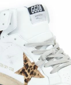 Golden Goose Baskets Sky Star Sérigraphie Cuir Blanc Léopard -Golden Goose-boutique golde33557 pck20210805 5