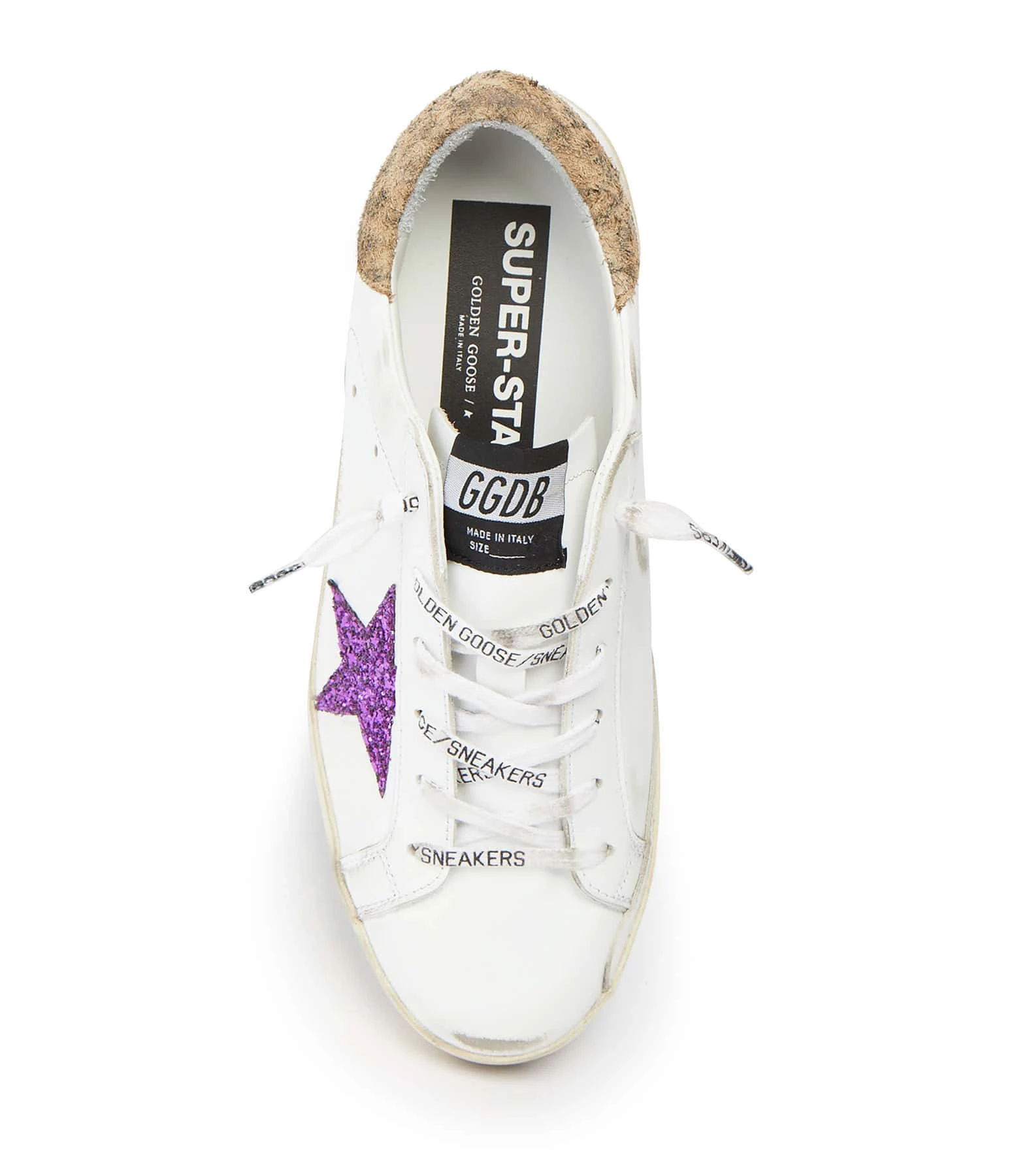 Golden Goose Baskets Superstar Cuir Blanc Glitter Violet 4 Golden Goose Baskets Superstar Cuir Blanc Glitter Violet – Image 2
