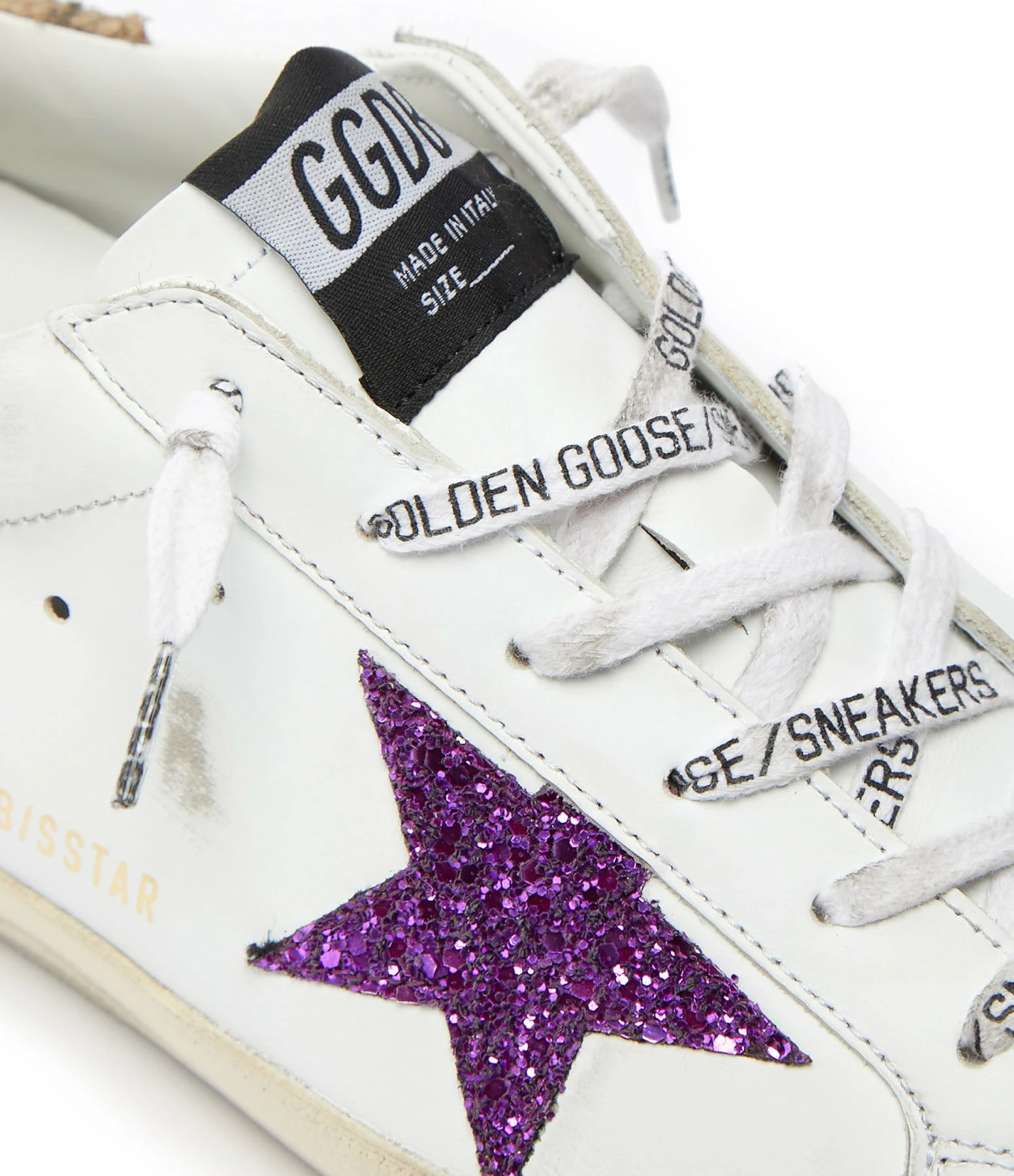 Golden Goose Baskets Superstar Cuir Blanc Glitter Violet 6 Golden Goose Baskets Superstar Cuir Blanc Glitter Violet – Image 4