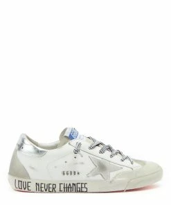 Golden Goose Baskets Superstar Sérigraphie Cuir Blanc