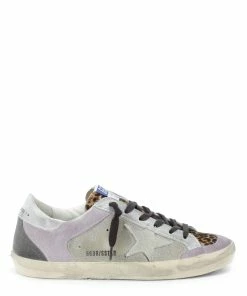 Golden Goose Baskets Superstar Cuir Lila Léopard