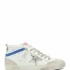 Golden Goose Baskets Mid Star Cuir Blanc Glitter